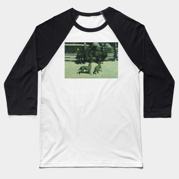 The Call for Help by Frederic Remington Baseball T-Shirt by Classic Art Stall